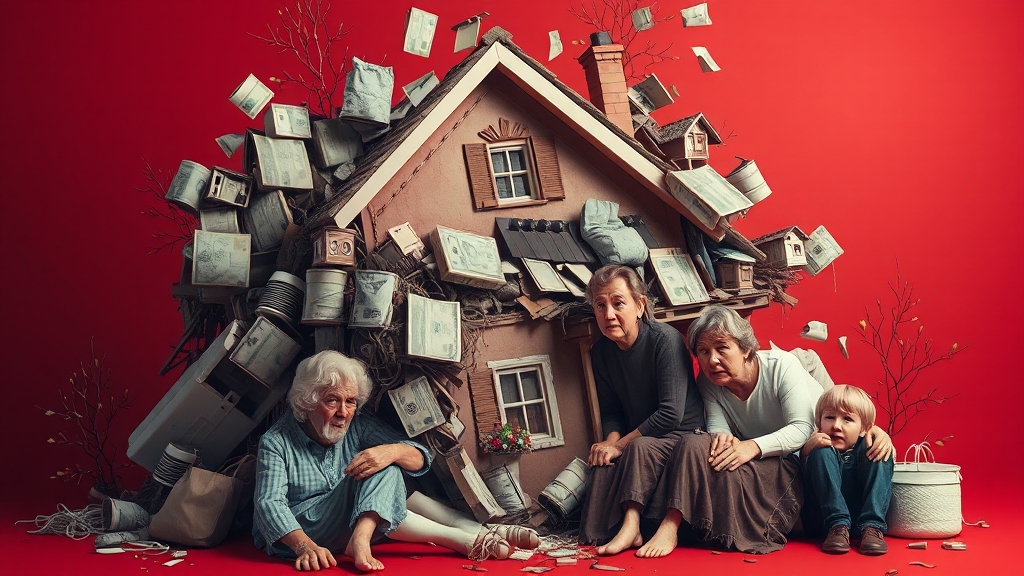 치매 간병 현실과 부담 (realistic 스타일)