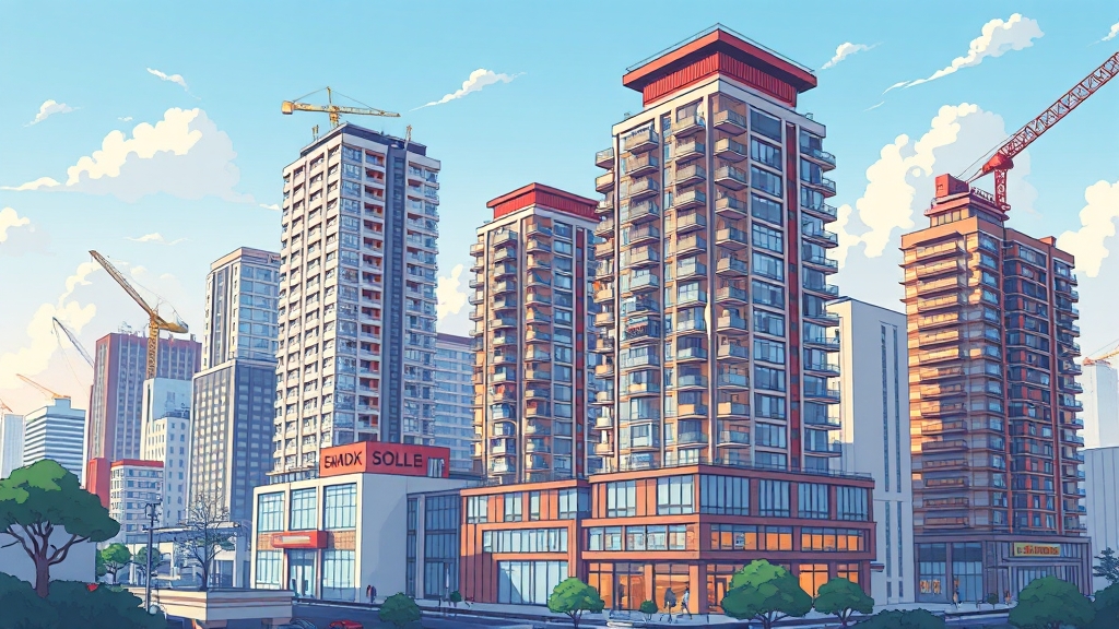 분양가 급등, 시장 논리 vs. 구조적 문제 (cartoon 스타일)