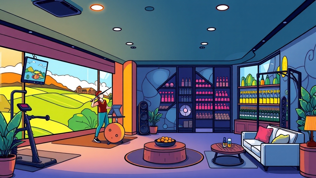 고품격 커뮤니티 및 편의 시설 (cartoon 스타일)