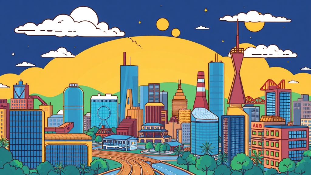 지역 경제 기여: AI 산업 발전의 핵심 (cartoon 스타일)