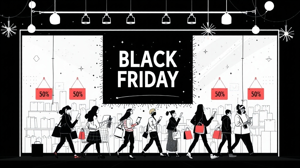 블랙프라이데이 쇼핑 팁 (illustration 스타일)