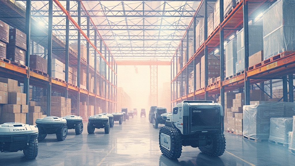 택배 자동화 핵심 기술 (watercolor 스타일)