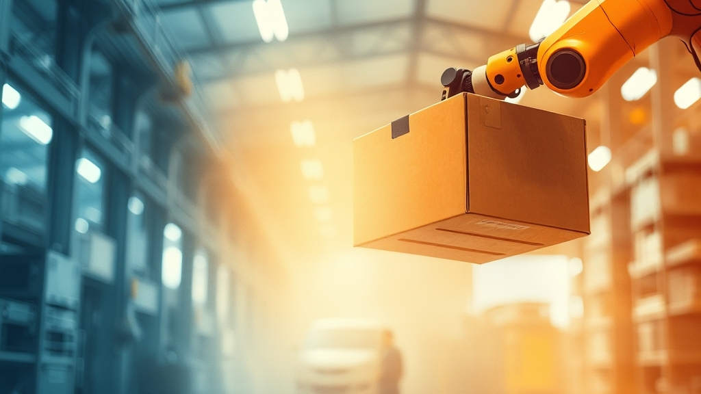 물류 자동화 시스템 효과 (watercolor 스타일)