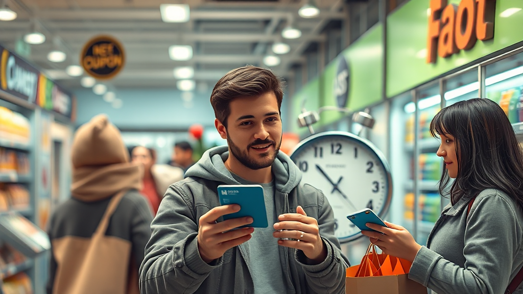 소비쿠폰 종류별 유효기간 (realistic 스타일)