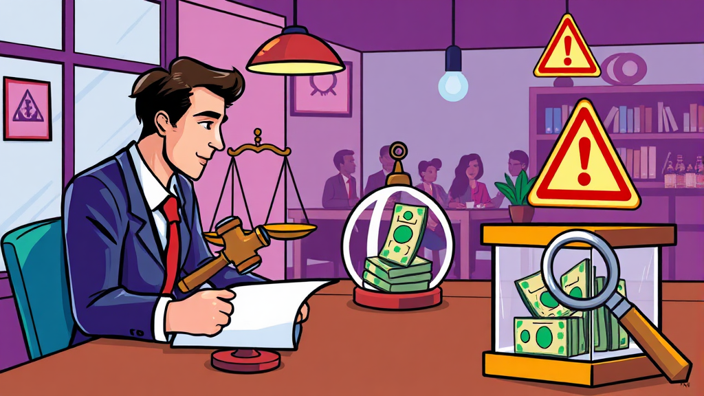 집단 소송 카페 선택 기준 (cartoon 스타일)