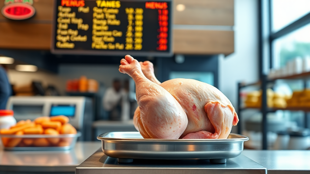 치킨 중량표시제란? (realistic 스타일)