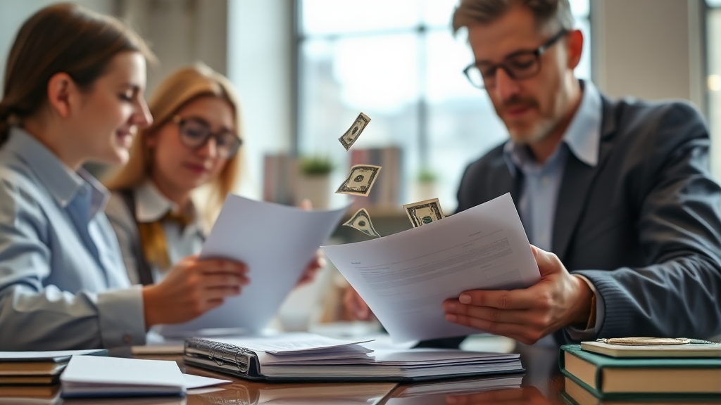 환급 신청 시 필요 서류 (realistic 스타일)