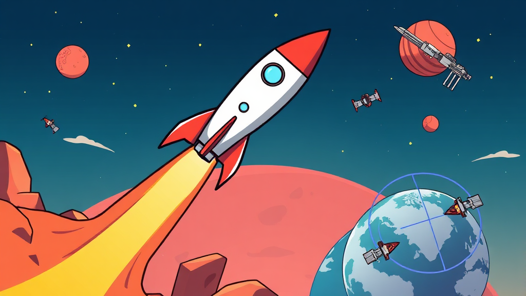 스페이스X 주요 사업 및 기업 가치 (cartoon 스타일)