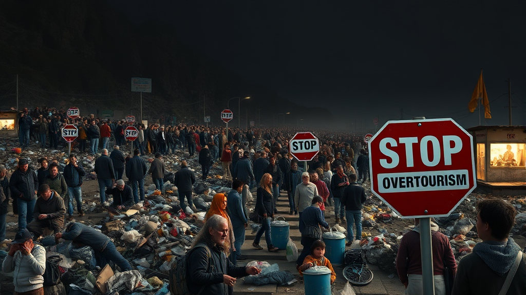 오버투어리즘, 심각한 문제 (realistic 스타일)