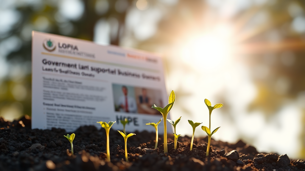 소상공인을 위한 정부지원 대출 (realistic 스타일)