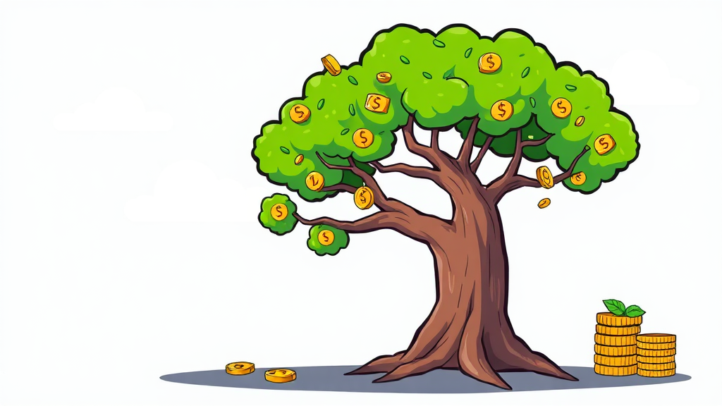 CMA 통장의 금리 및 세금 (cartoon 스타일)