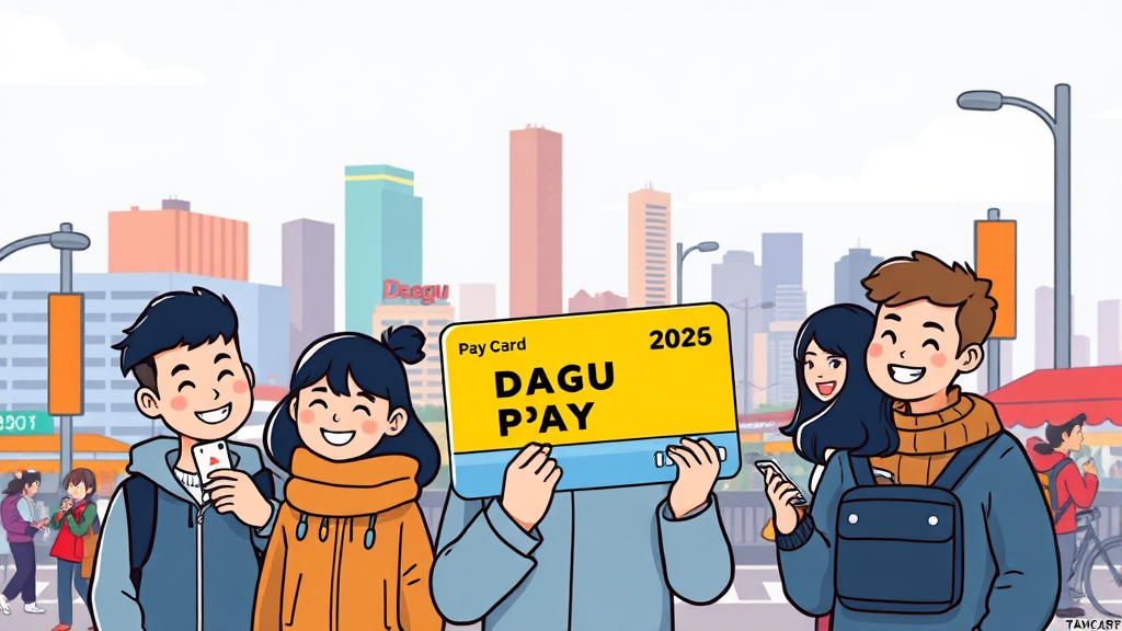 대구로페이, 간편한 카드 발급 (cartoon 스타일)