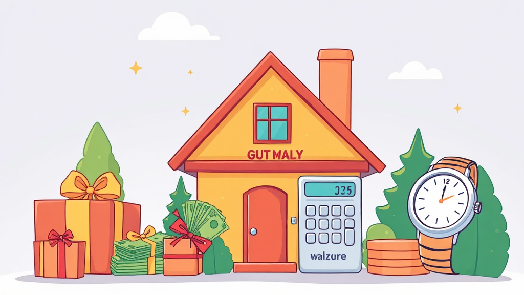 증여 시 세금 종류와 계산법 (cartoon 스타일)