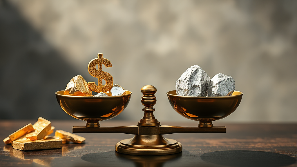 금 vs 은 투자: 차이점 및 고려사항 (realistic 스타일)