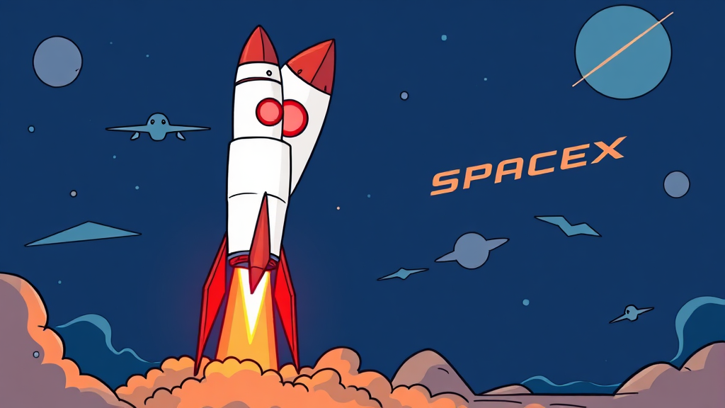 스페이스X 투자 리스크 및 대응 전략 (cartoon 스타일)