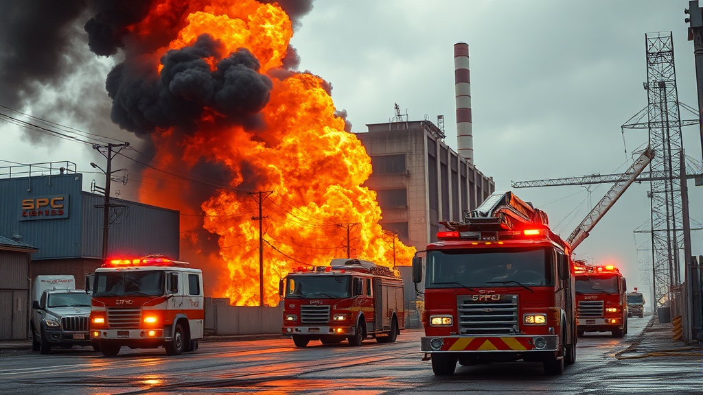 화재 원인 및 초기 진화 상황 (realistic 스타일)