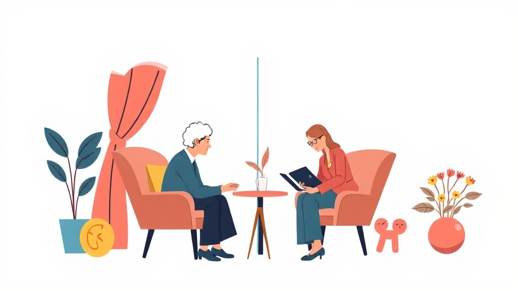 연금 상속, 복잡한 절차 전문가와 함께 (illustration 스타일)