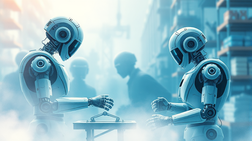 AI 자동화가 가져올 노동 생산성 변화 (watercolor 스타일)