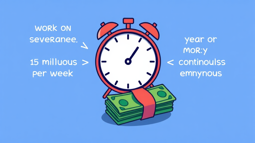 퇴직금 지급 기준: 근로시간과 근속기간의 모든 것 (cartoon 스타일)