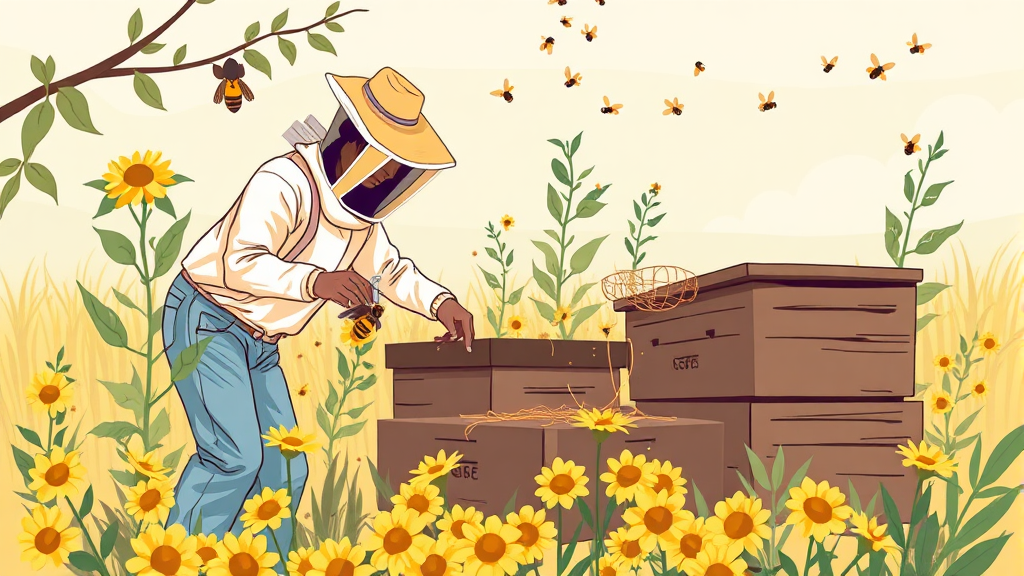 정부 지원금, 양봉 시작의 든든한 날개 (illustration 스타일)