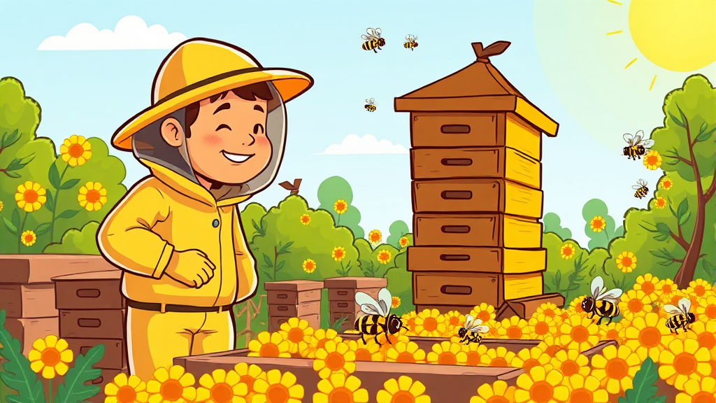초보 양봉가를 위한 정부 지원 활용법 (cartoon 스타일)